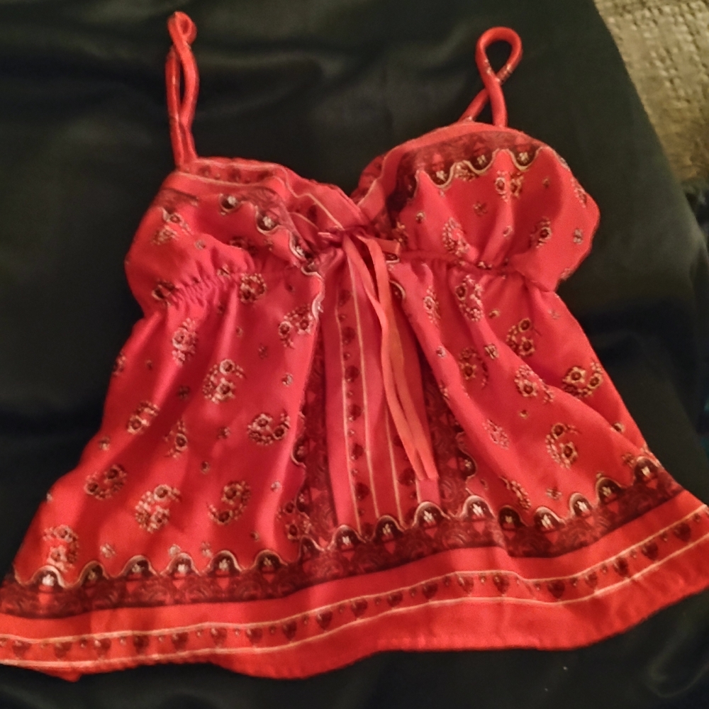 No Boundaries Red Patterned Camisole